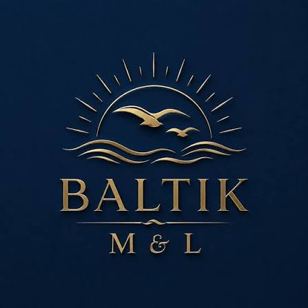 Baltik M&L — złote mewy i fale na granatowym tle